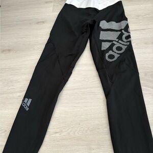 Adidas  Black and Gray Logo Leggings
